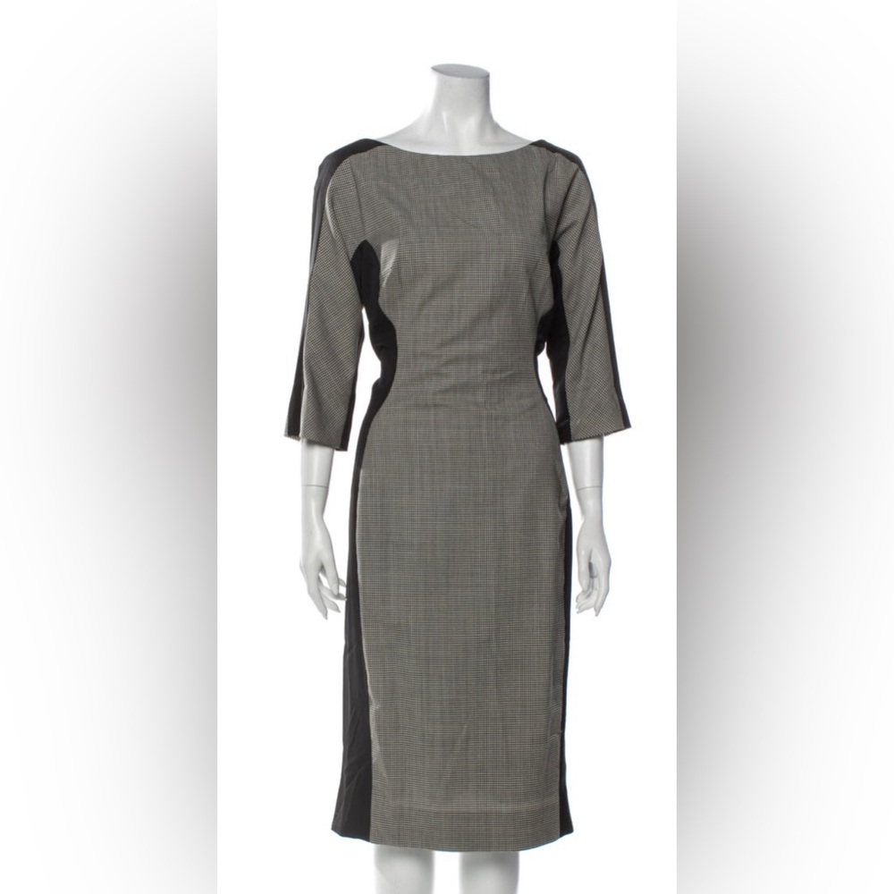 Lela Rose Retro Plaid Sheath Dress